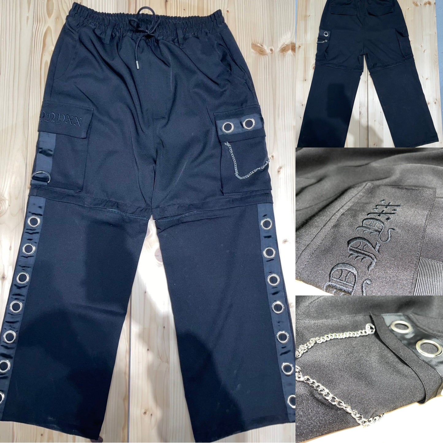 PSYNYXX 膝ジップチェーンカーゴパンツ