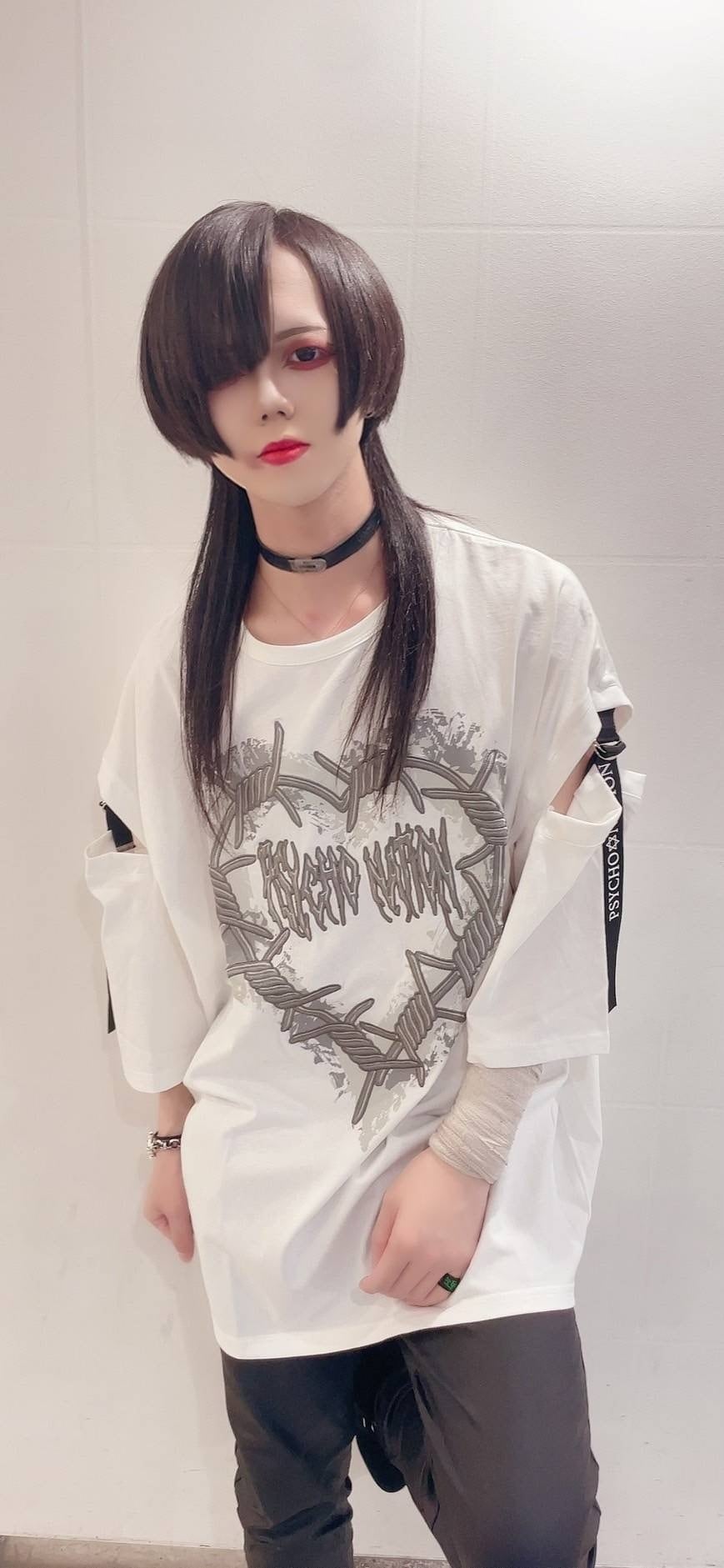 PSYNYXX SELECT ハート有刺鉄線Tシャツ