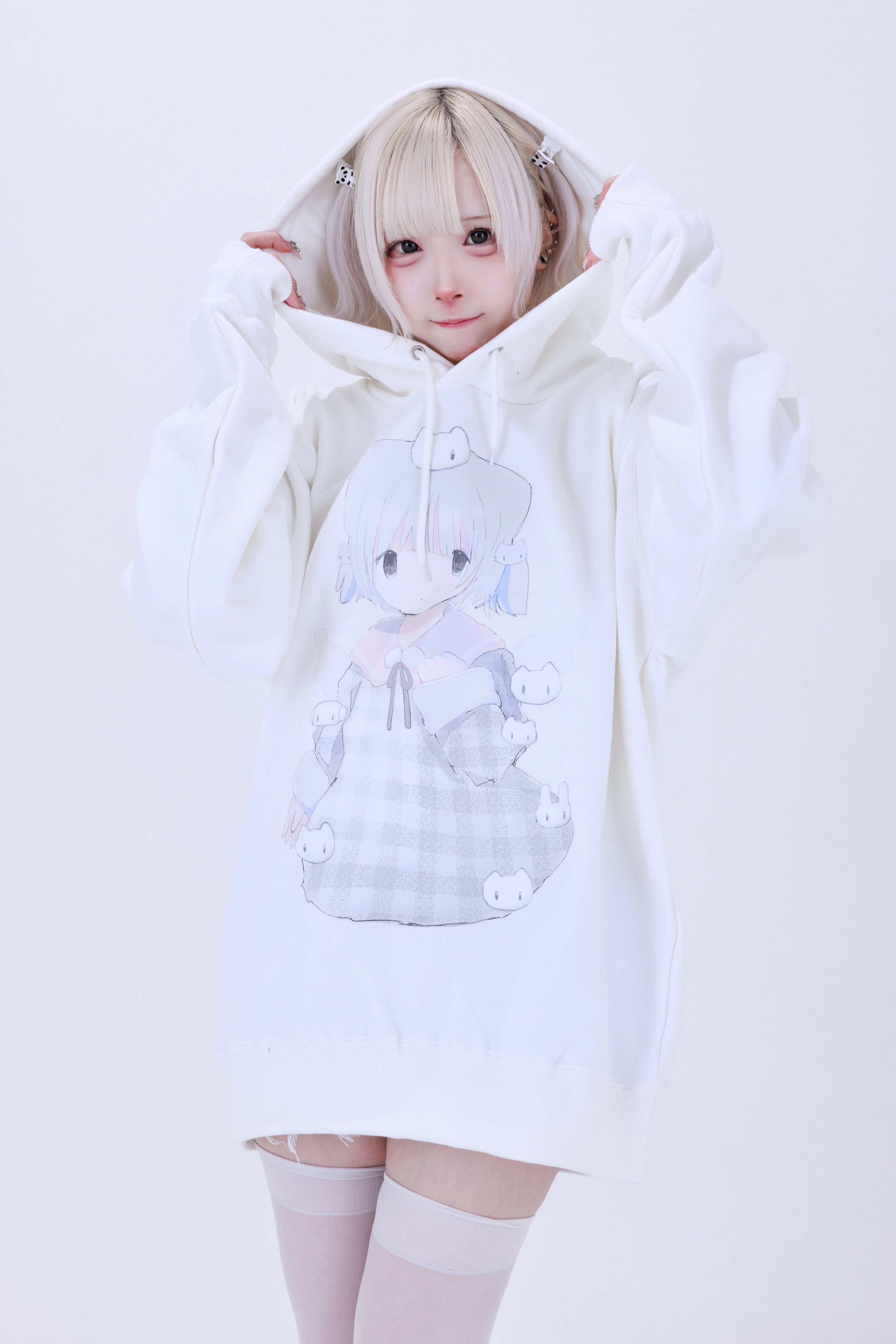 ぺろ×PSYNYXX コラボパーカーWHITE