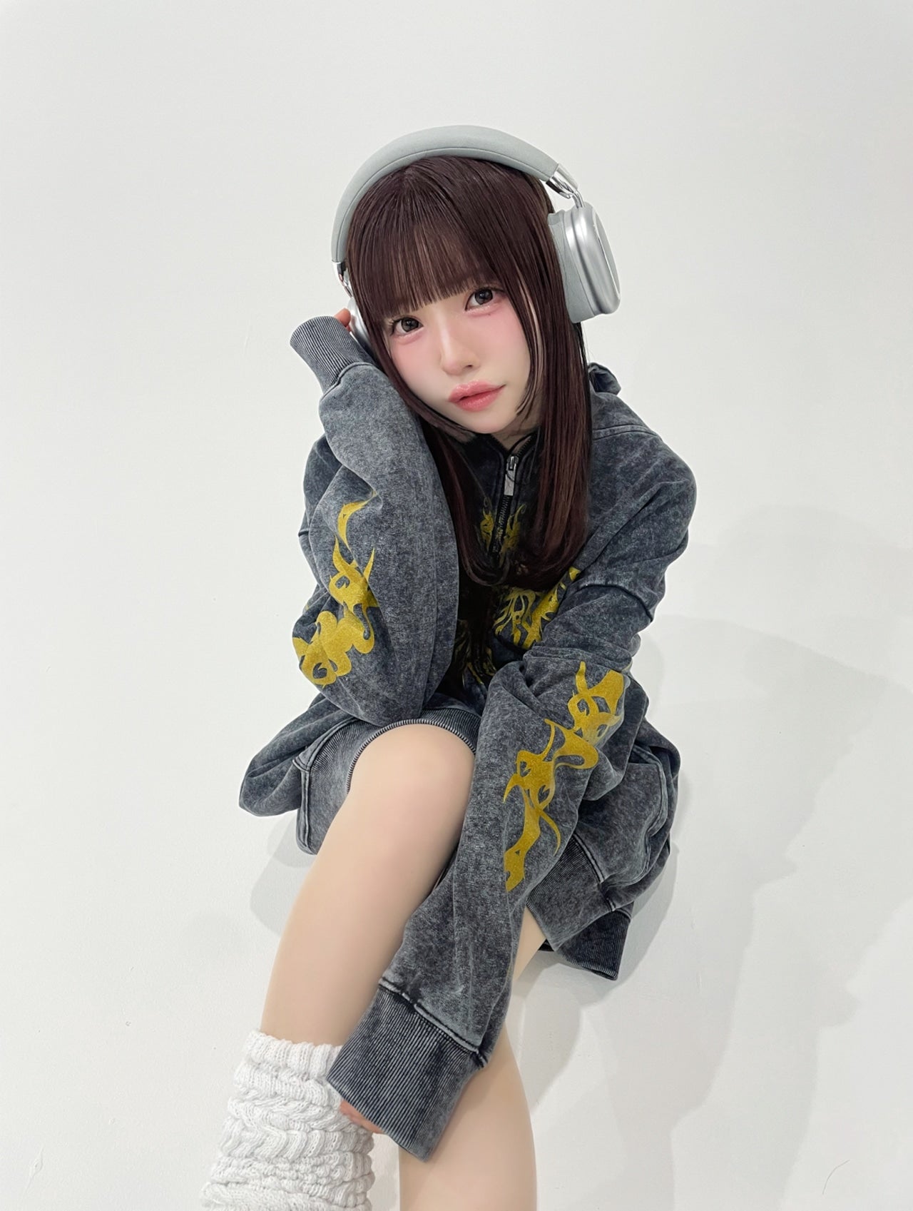 PSYNYXX 鳳凰ロゴモチーフピグメントパーカー サブスト サブカル ストリート系