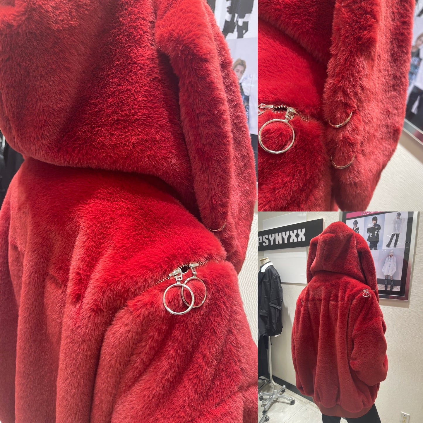 期間限定PSYNYXX ウサ耳ファーブルゾン