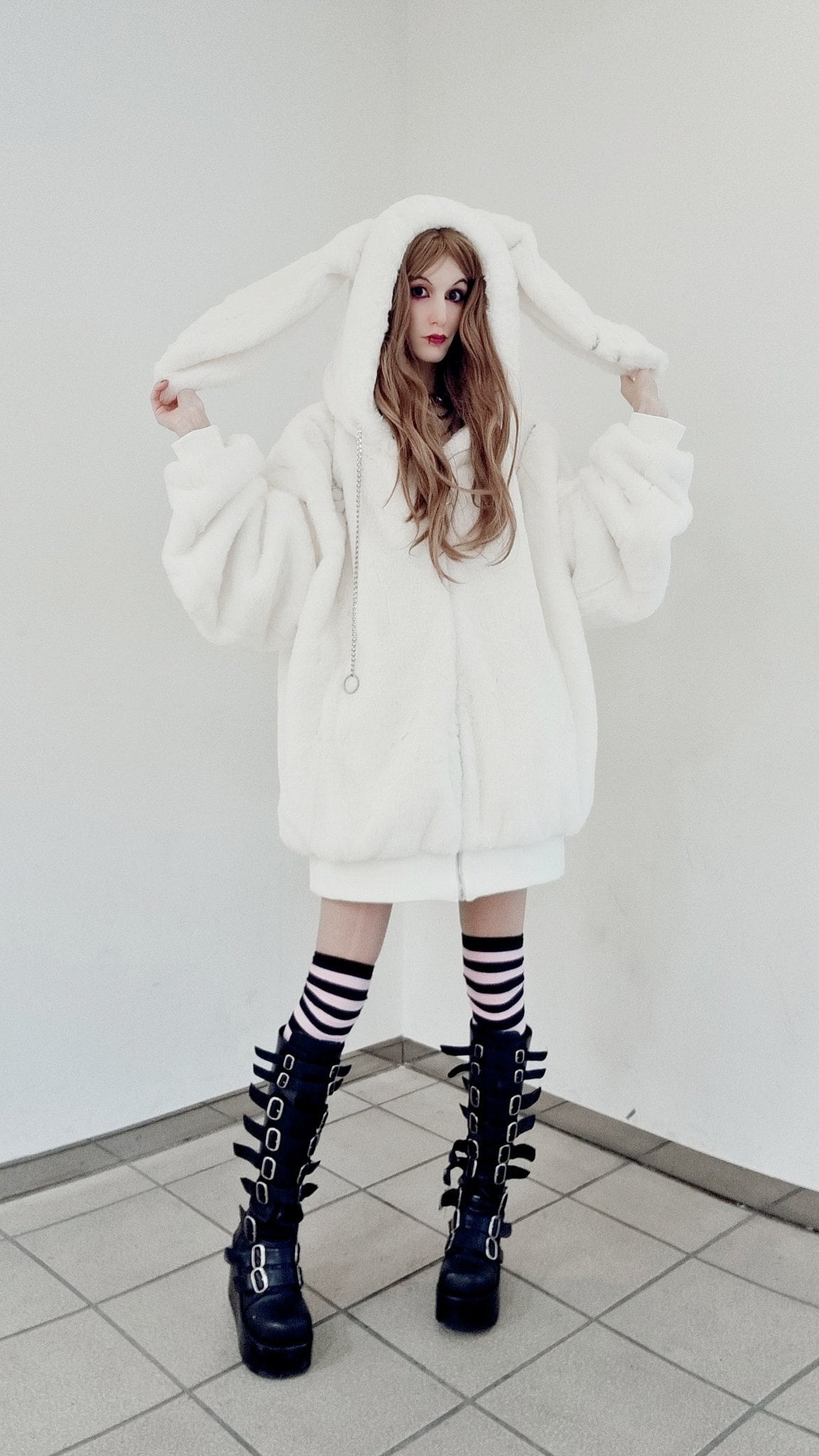 PSYNYXX THICC ハイクオリティウサ耳ファーブルゾン