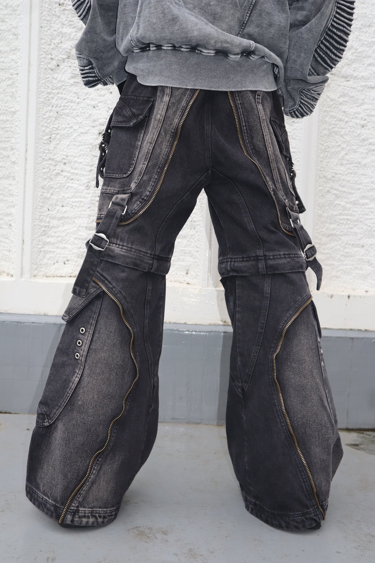 2way デニムZIPカーゴパンツ グランジ サブカル ストリート