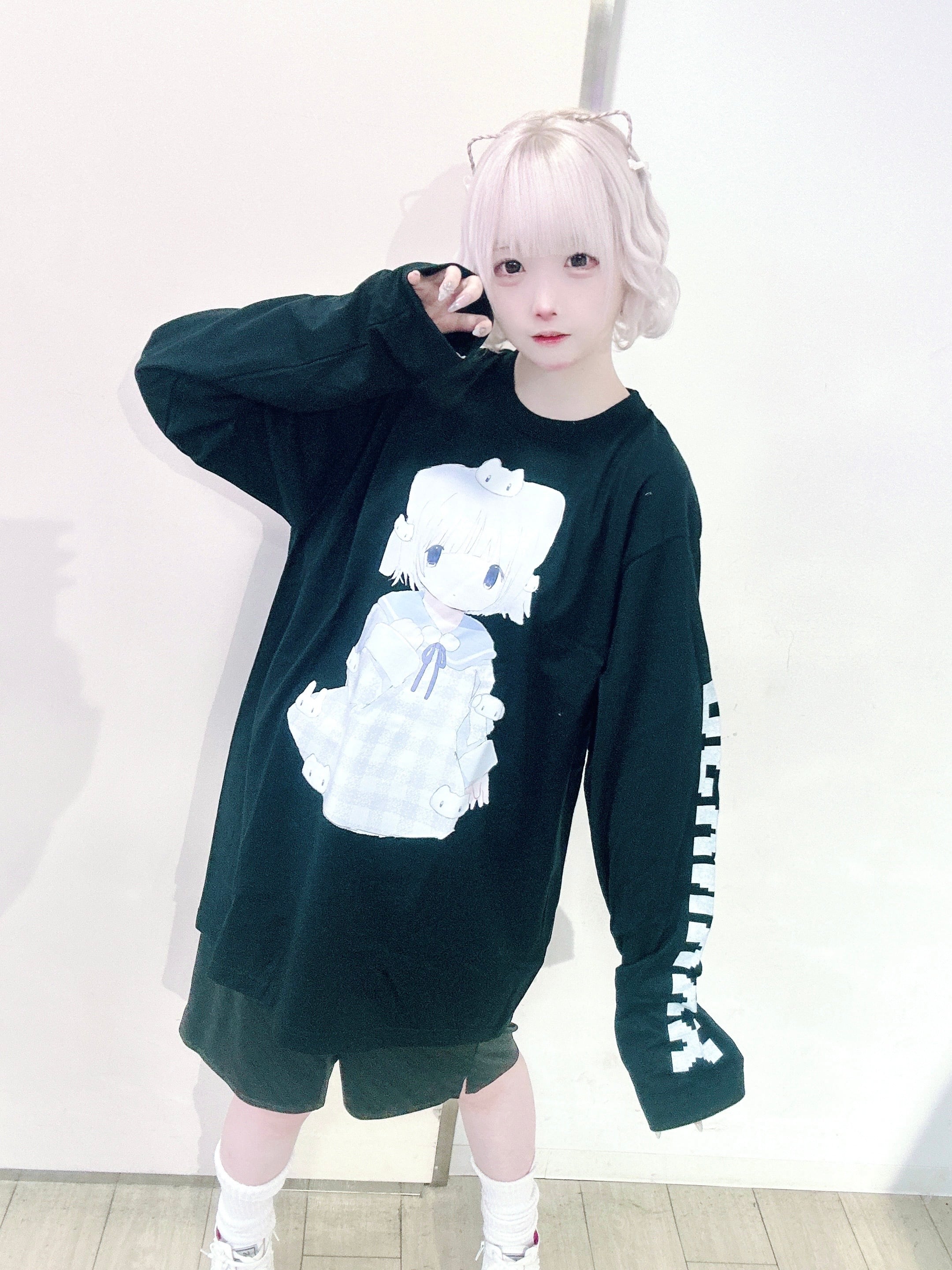 Pero x PSYNYXX Camiseta larga nuevo color NEGRO!