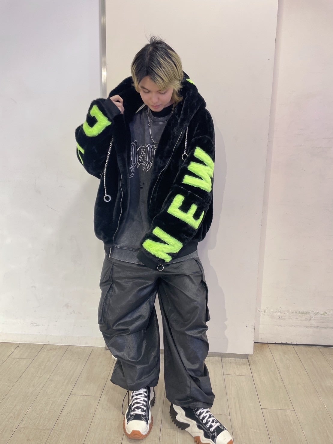 THICC NEWJACKSWING Cazadora pelo flúor