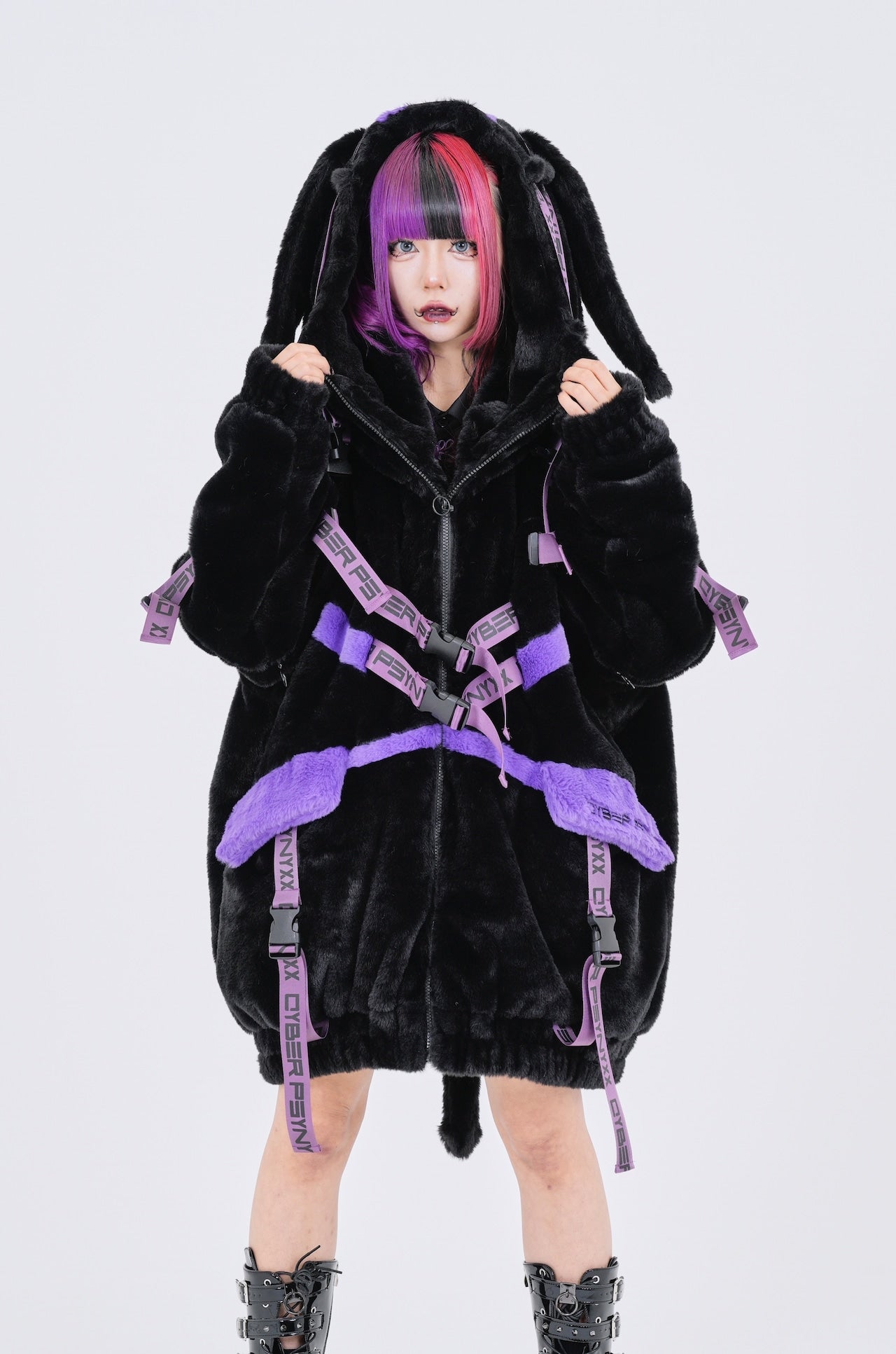 PSYNYXX デビルイヤーサイバーファーブルゾン サブカル サイバー 次世代ファッション 個性派 ネオストリート