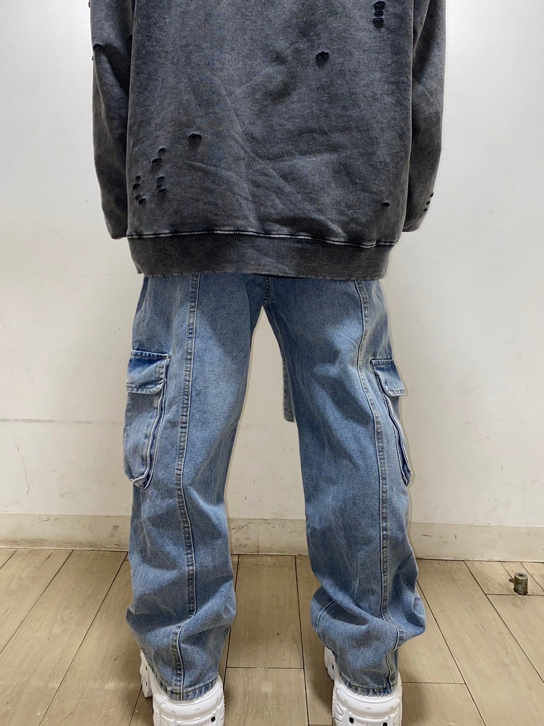 THICC PSYNYXX ワイドデニムカーゴパンツ