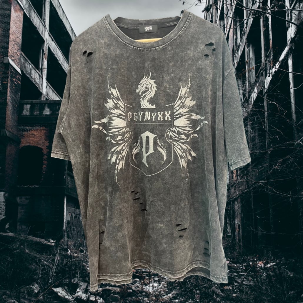 PSYNYXX ピグメント龍tshirts