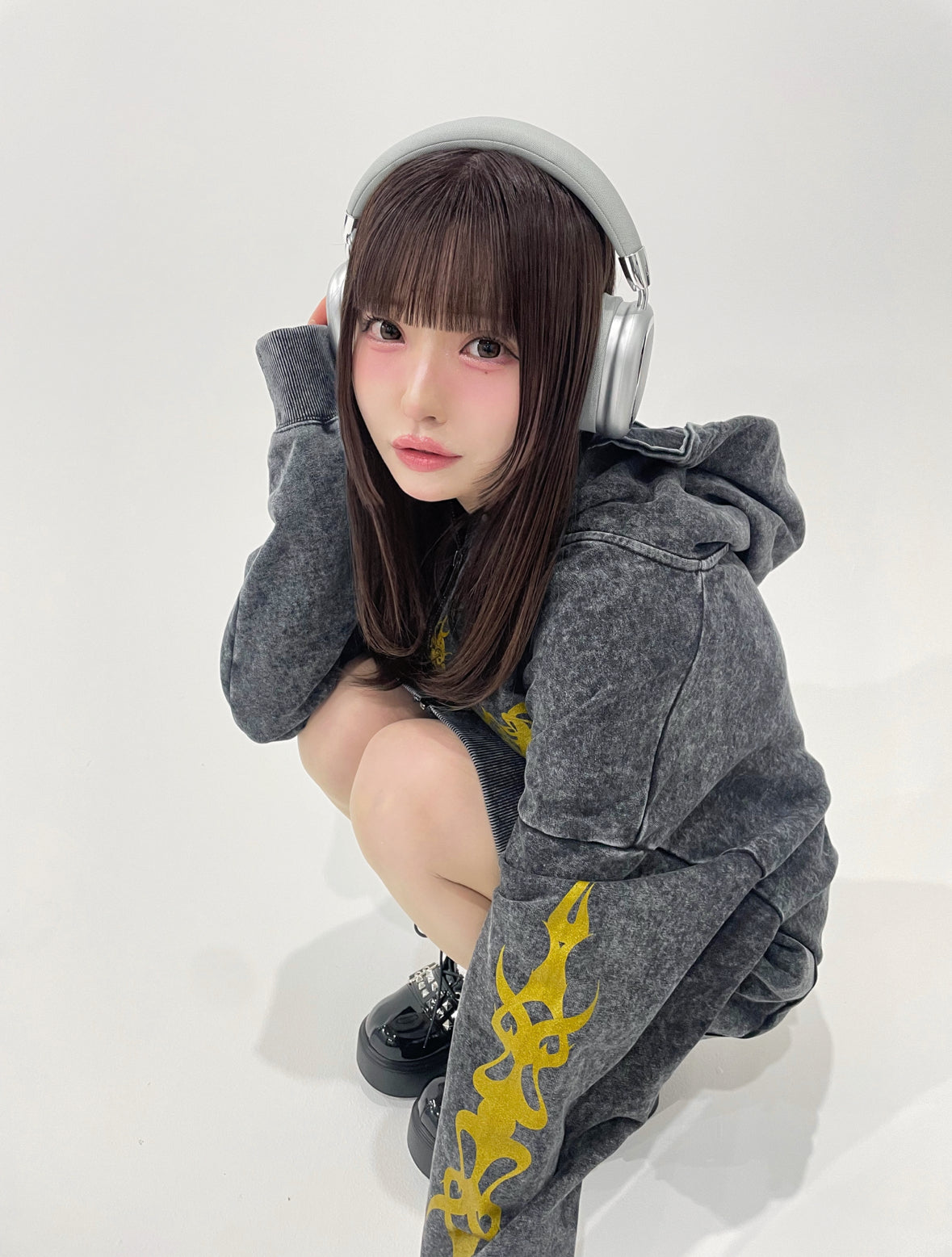 PSYNYXX 鳳凰ロゴモチーフピグメントパーカー サブスト サブカル ストリート系