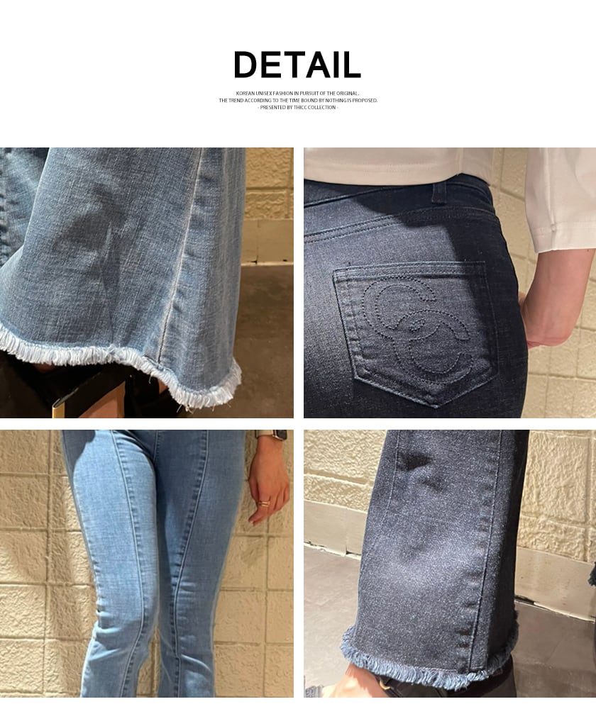 THICC Hermosas piernas con corte de bota elástica.