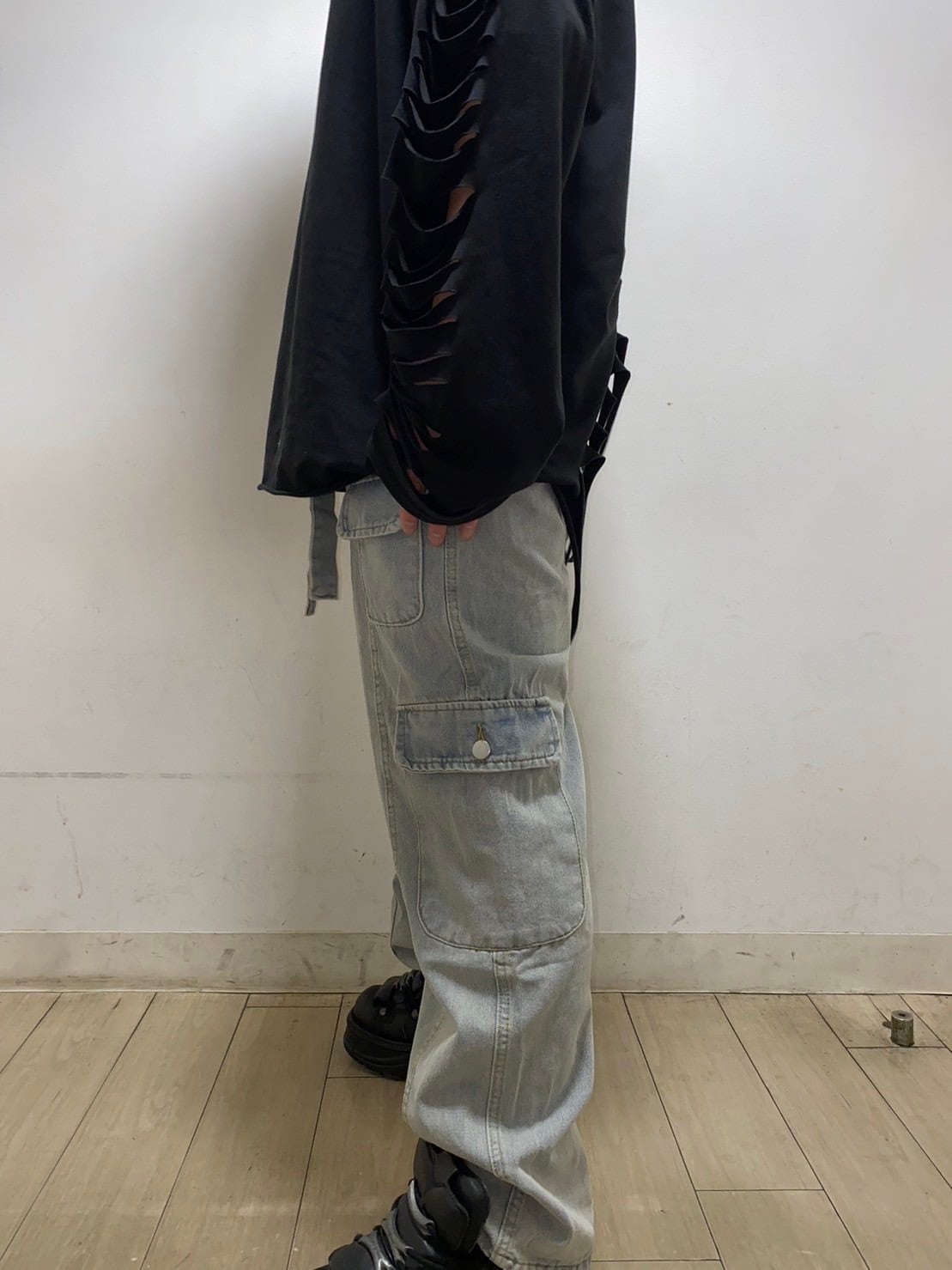 THICC PSYNYXX ワイドデニムカーゴパンツ