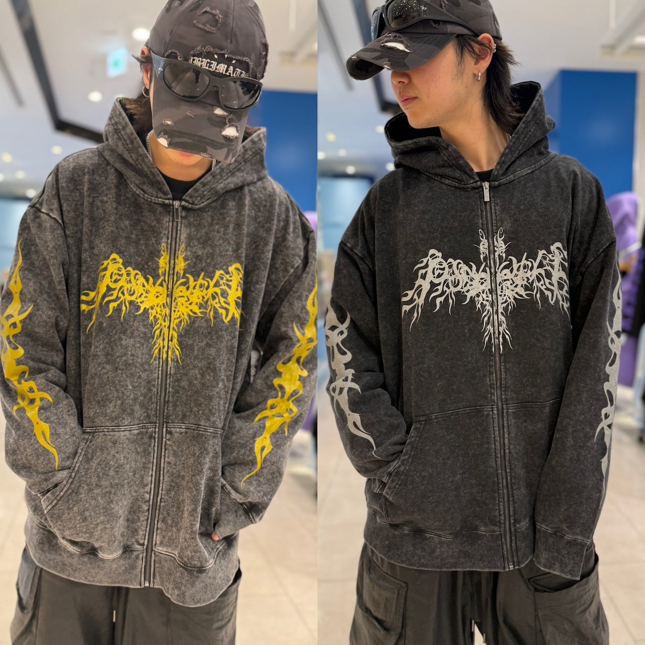 PSYNYXX 鳳凰ロゴモチーフピグメントパーカー サブスト サブカル ストリート系