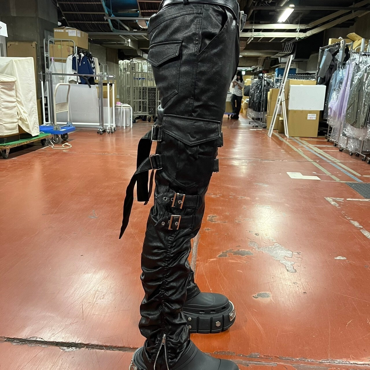 PSYNYXX コーティングベルトカーゴパンツ サブカル 地雷 グランジ