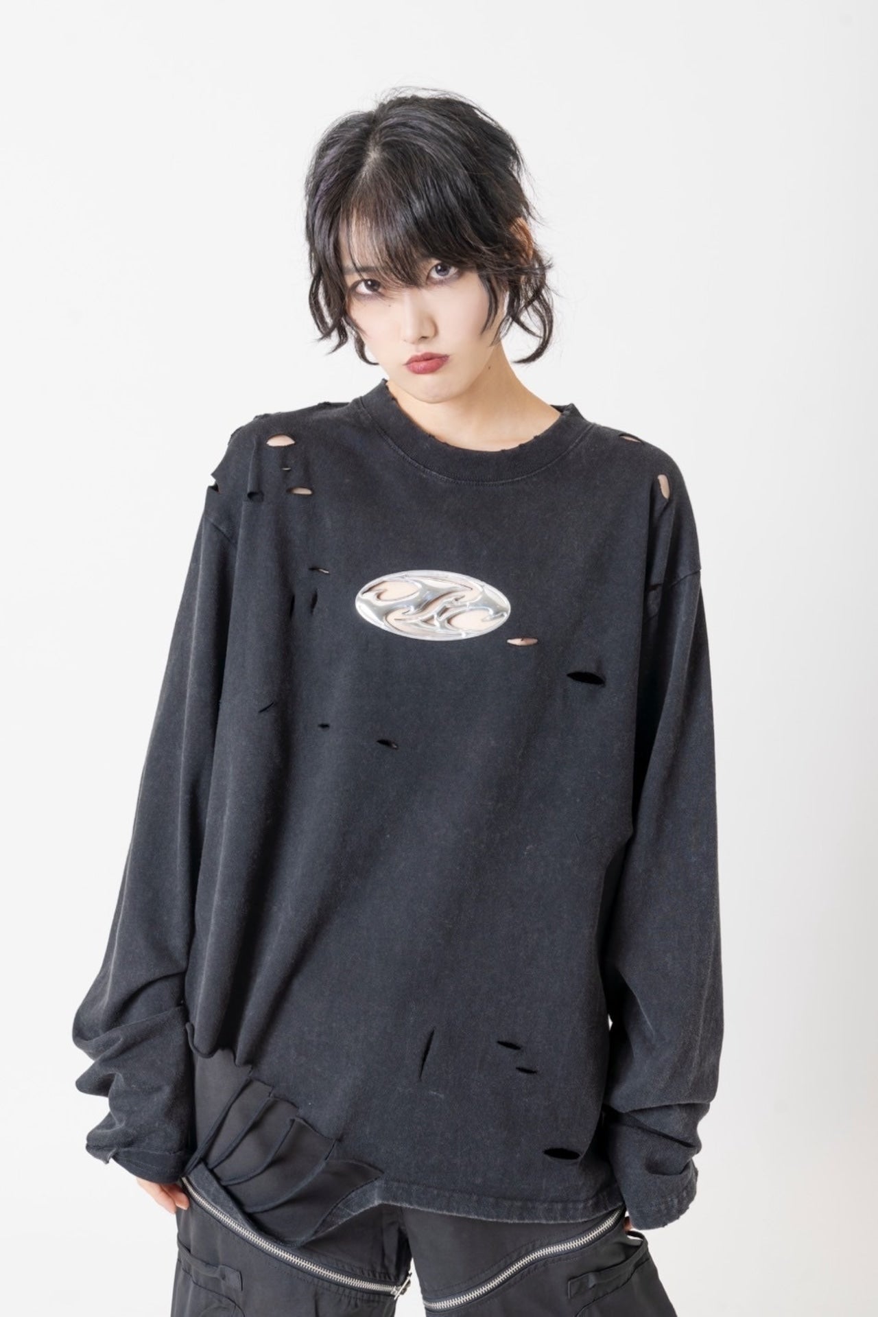 BARCON プレートロゴクラッシュロンT グランジ