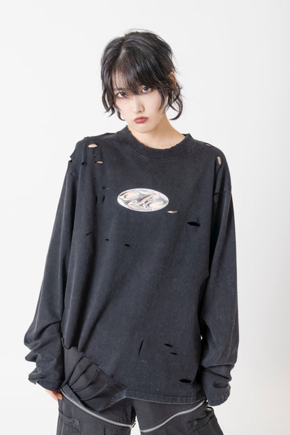 BARCON プレートロゴクラッシュロンT グランジ