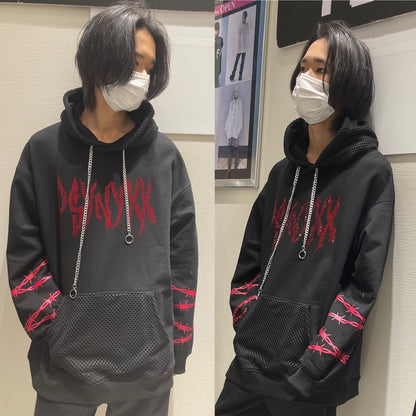 PSYNYXX  メッシュフード魔法陣ラインストーン