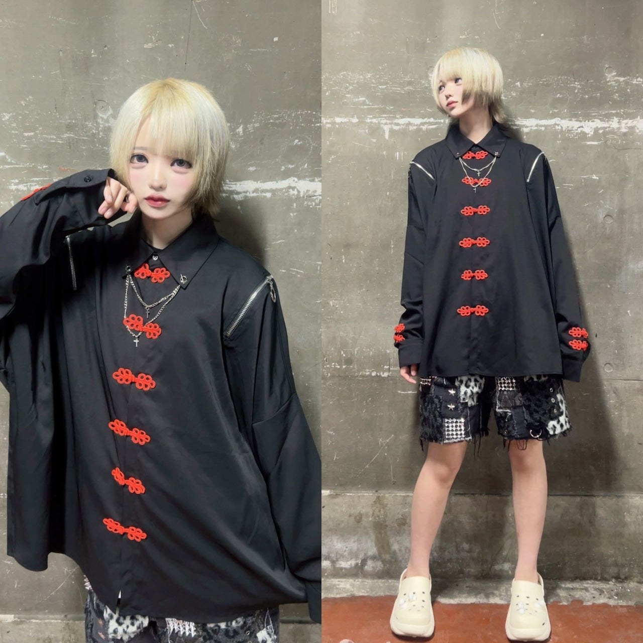 PSYNYXXチャイナZIPシャツ