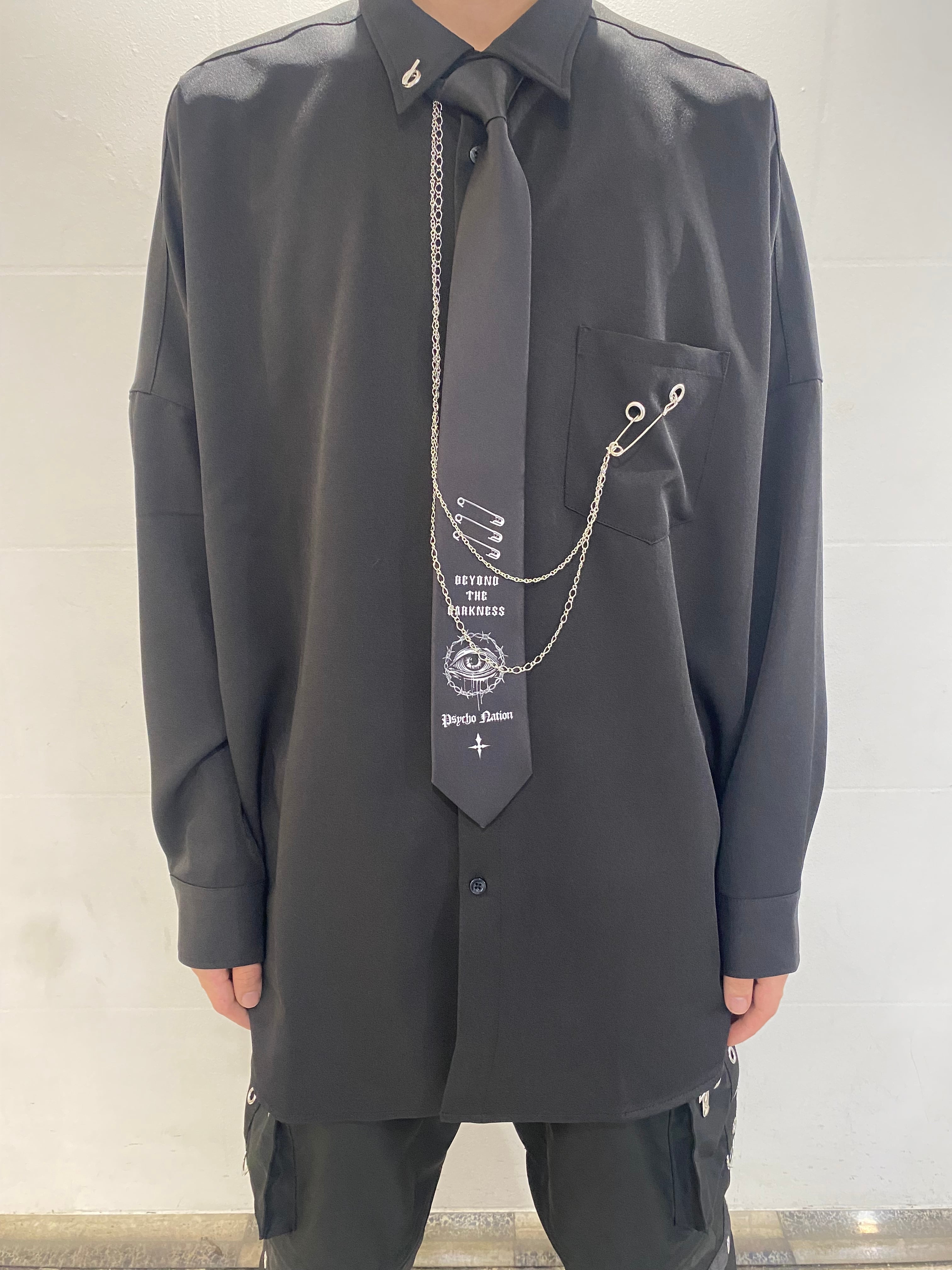 PSYNYXX BY THICC Select Chain Pin Tie Shirt