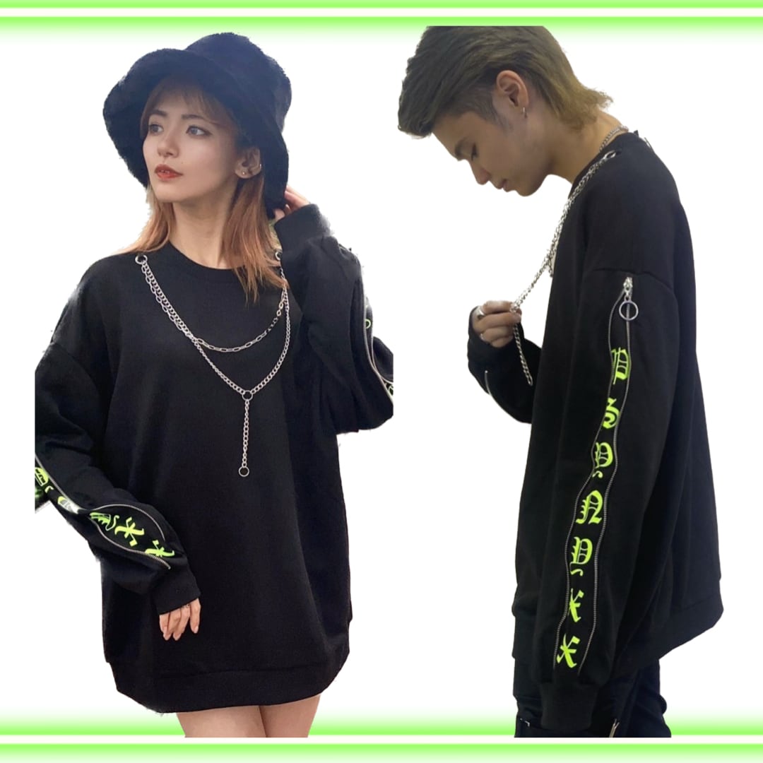 【アンティック-珈琲店-輝喜着用】 PSYNYXX 袖ロゴジップトレーナー