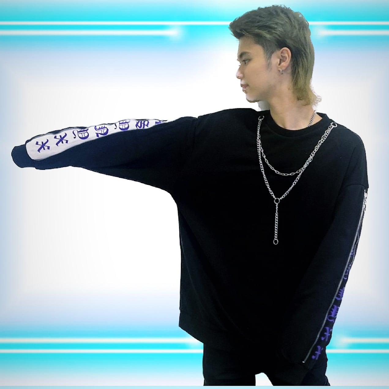 【アンティック-珈琲店-輝喜着用】 PSYNYXX 袖ロゴジップトレーナー