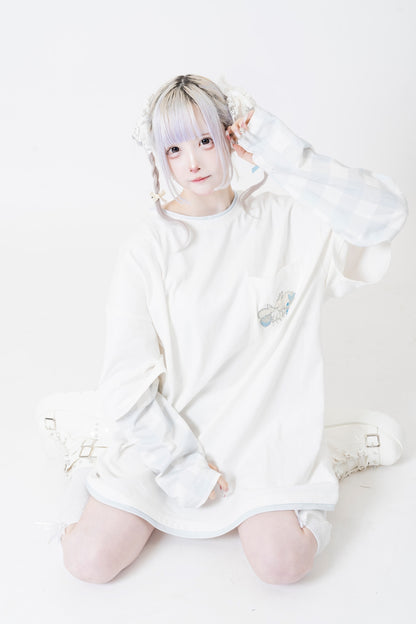 ぺろ×PSYNYXX コラボアームTEE WHITE BLACK