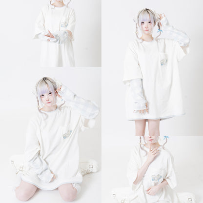 ぺろ×PSYNYXX コラボアームTEE WHITE BLACK