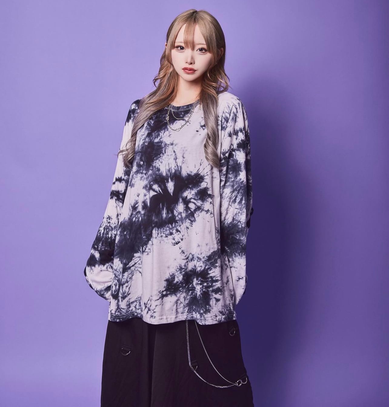 PSYNYXX Seleccione Camiseta larga con patrón Tie Dye