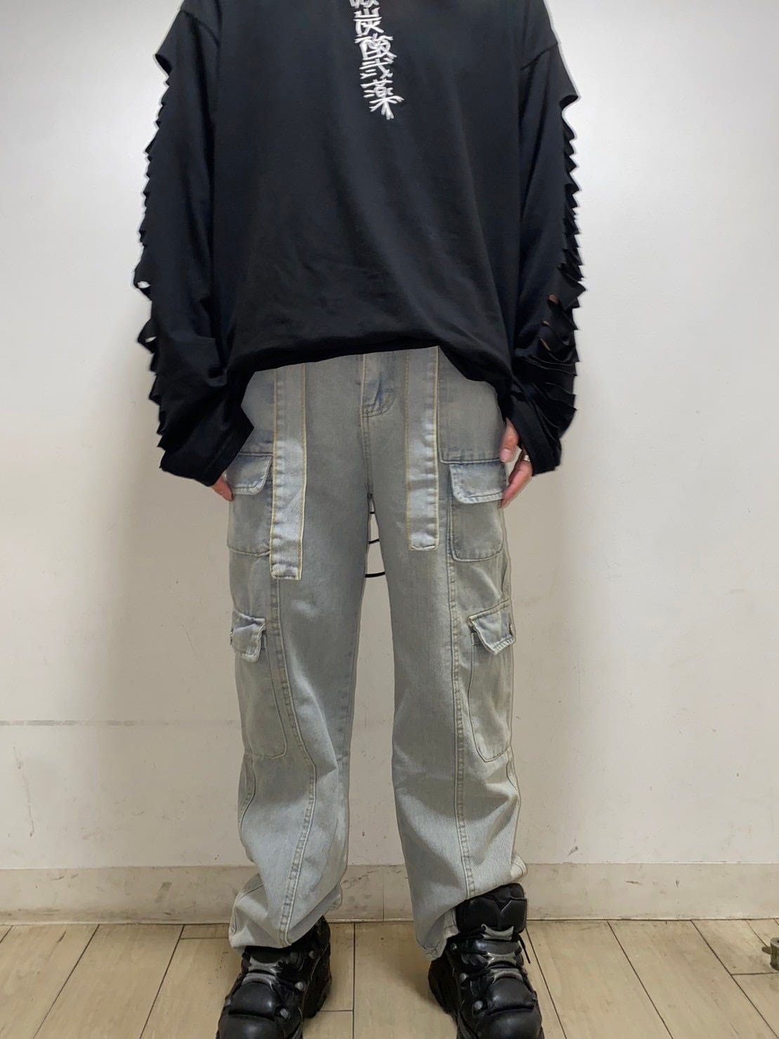 THICC PSYNYXX ワイドデニムカーゴパンツ