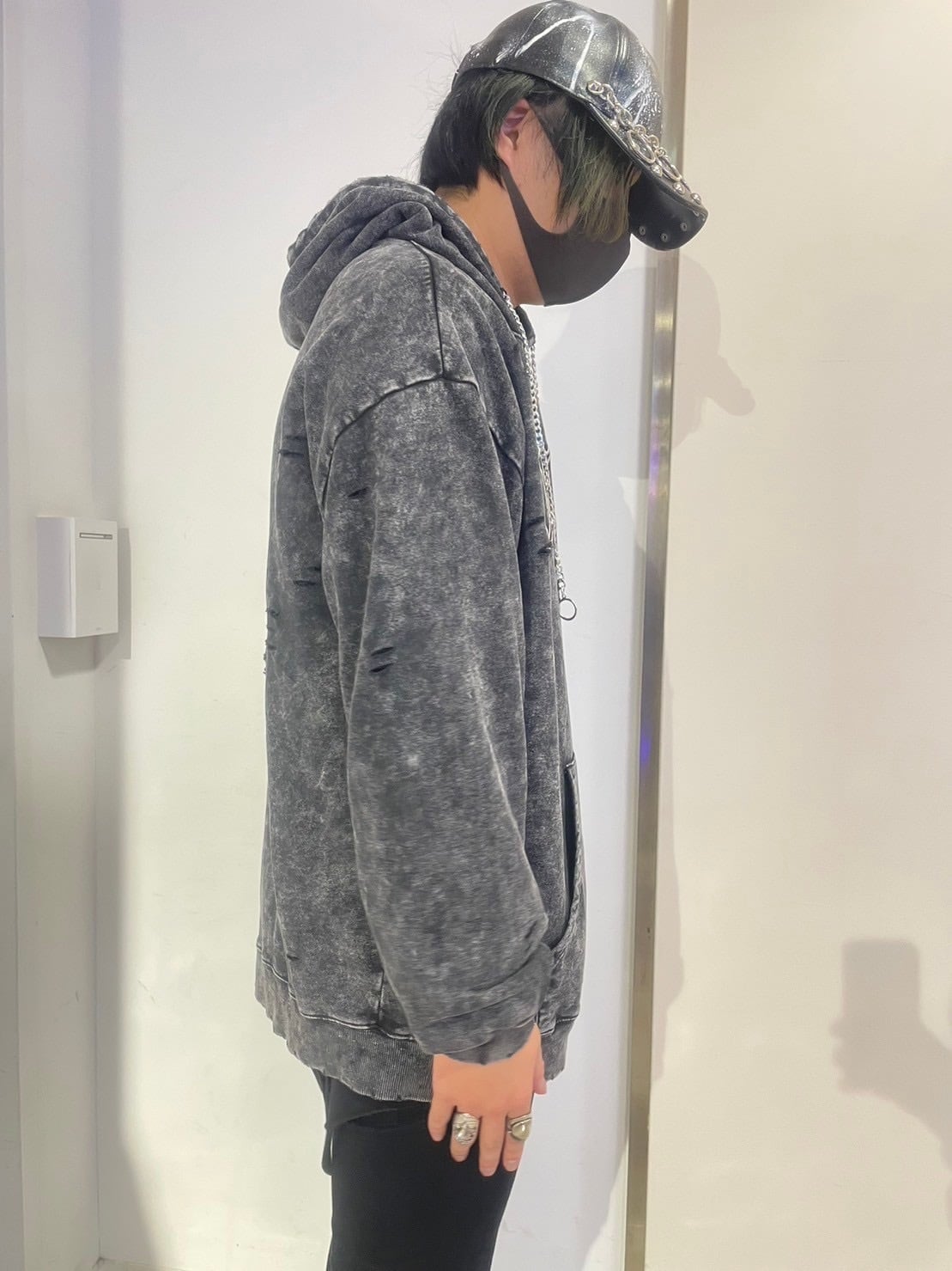 新型PSYNYXXケミカルダメージプルオーバーパーカー