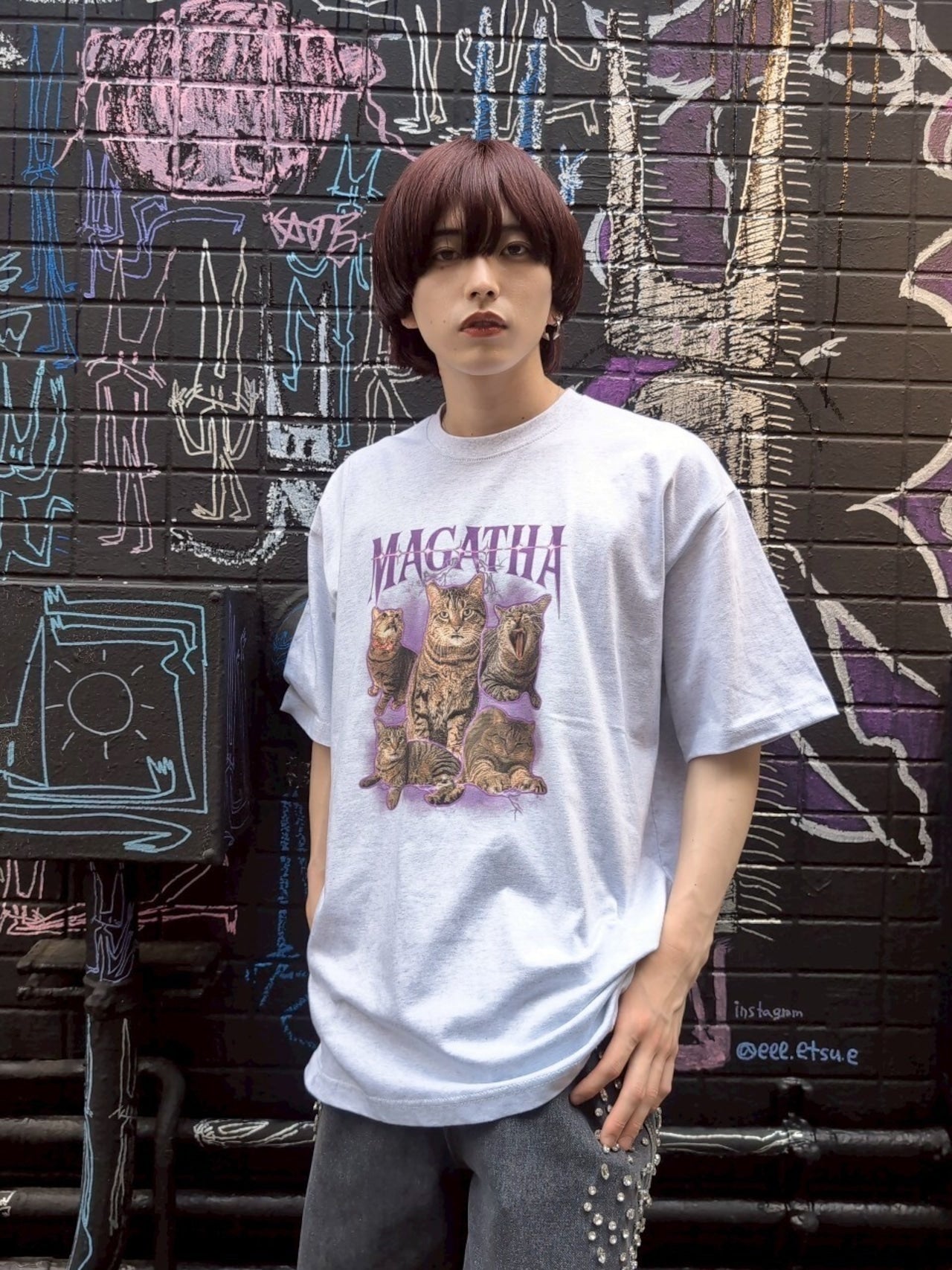 キジトラキャットTシャツ サブカル サブスト