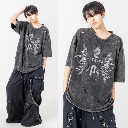 PSYNYXX ピグメントドラゴンTEE　サブスト　サブジラ　グランジ