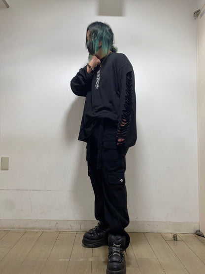 THICC PSYNYXX ベルト付きワイドカーゴパンツ