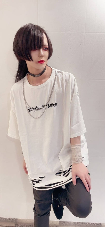 PSYNYXX SELECT チェーン付きレイヤードカットソー