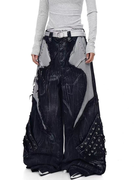 BARCON レースアップワイドパンツ グランジ ストリート