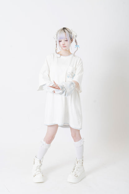 ぺろ×PSYNYXX コラボアームTEE WHITE BLACK