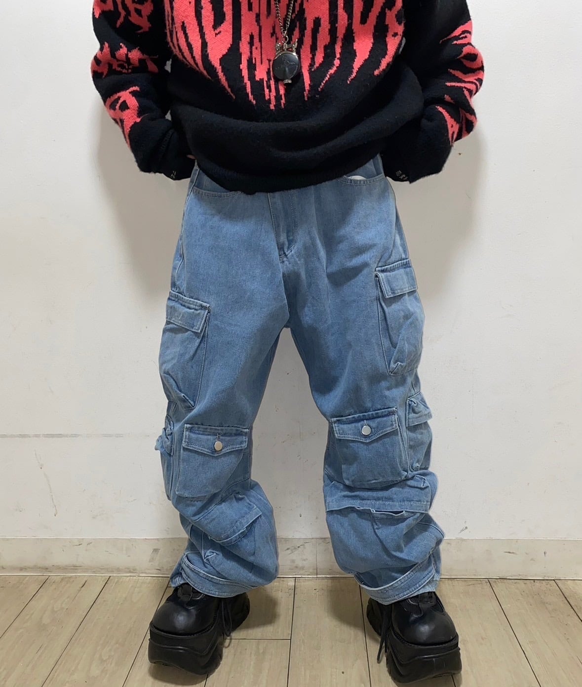 PSYNYXX セレクト　ワイドデニムパンツ