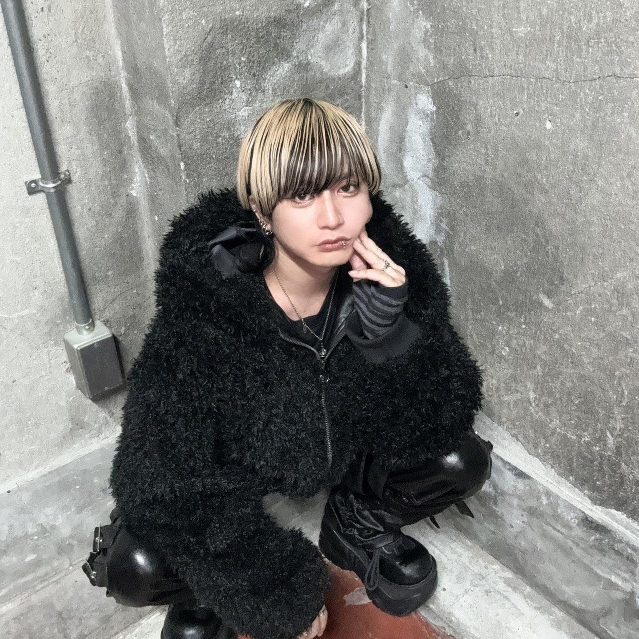 希少 THICC ファーブルゾン ホワイト チック 韓国系 地雷系 ユニ