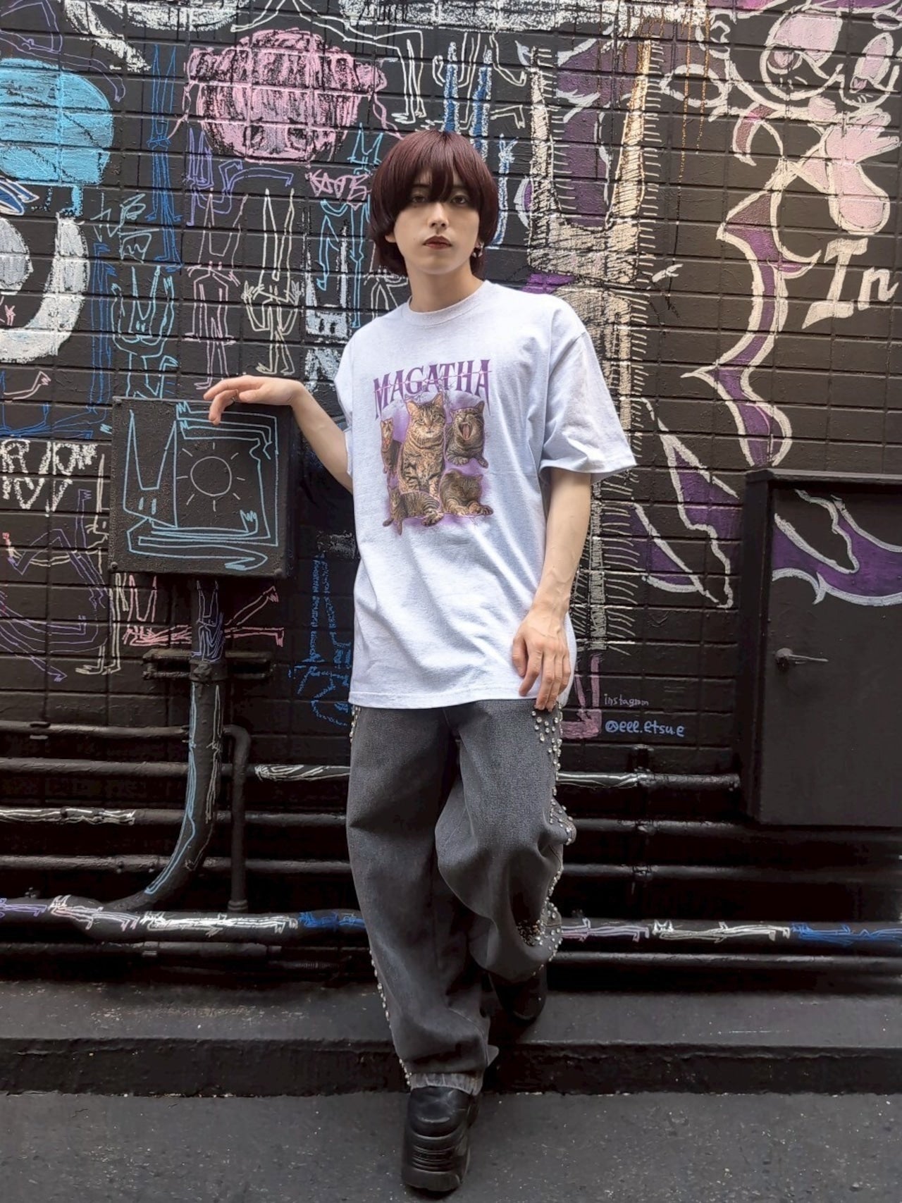 キジトラキャットTシャツ サブカル サブスト