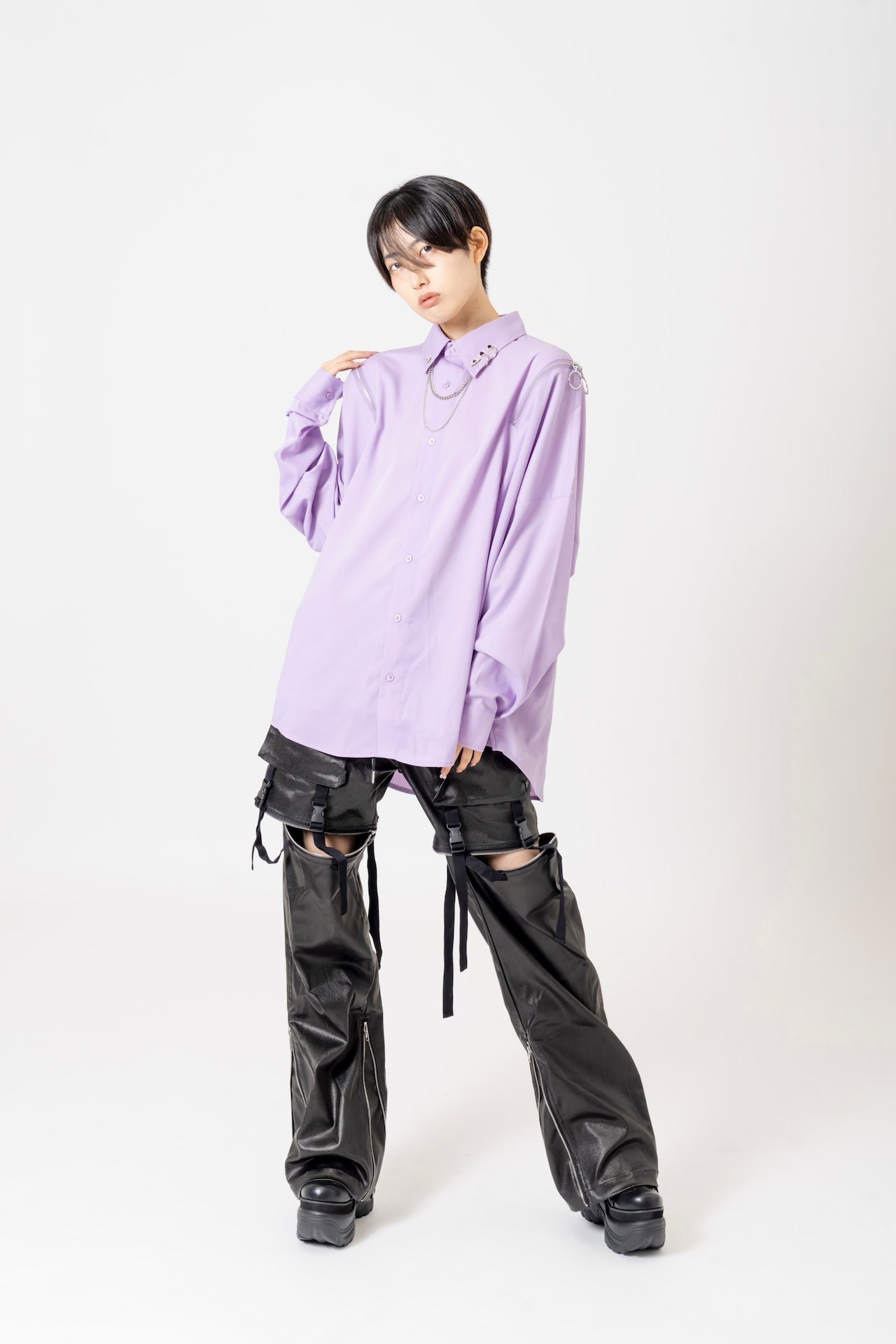 クロミ×PSYNYXX ラインストーンコラボシャツ　サンリオ　地雷
