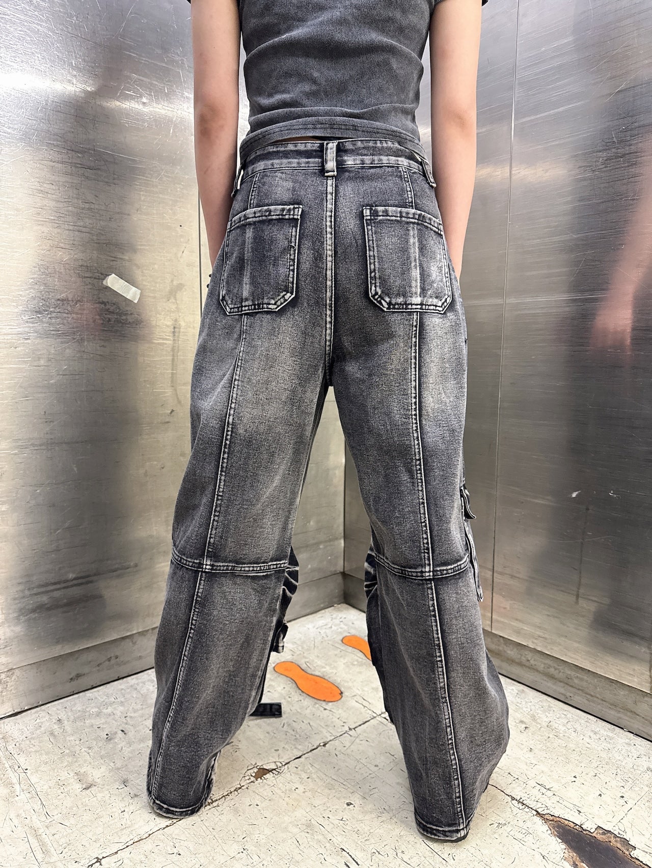 ウォッシュデニムカーゴパンツ サブカル サブスト グランジ