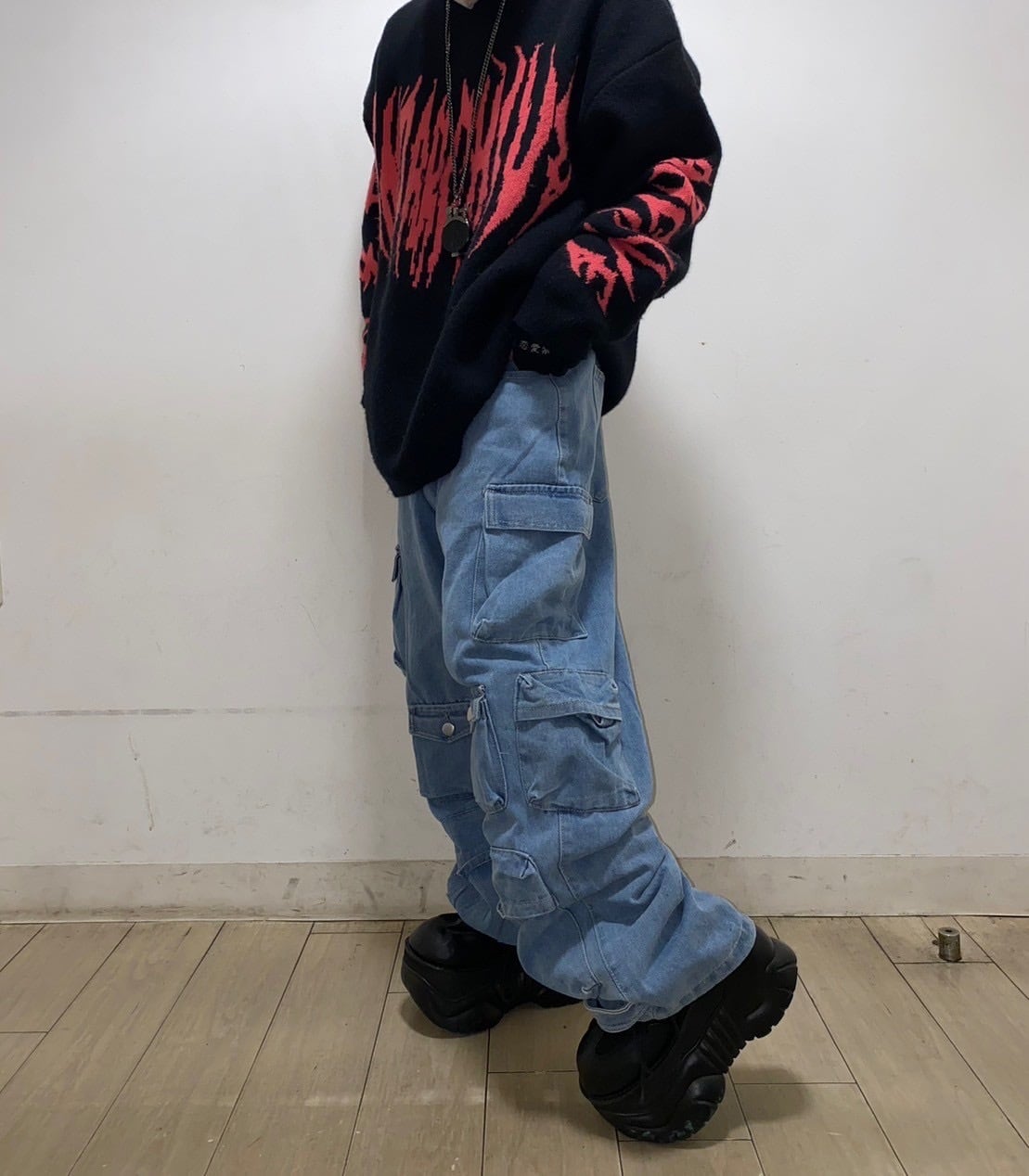 PSYNYXX セレクト　ワイドデニムパンツ
