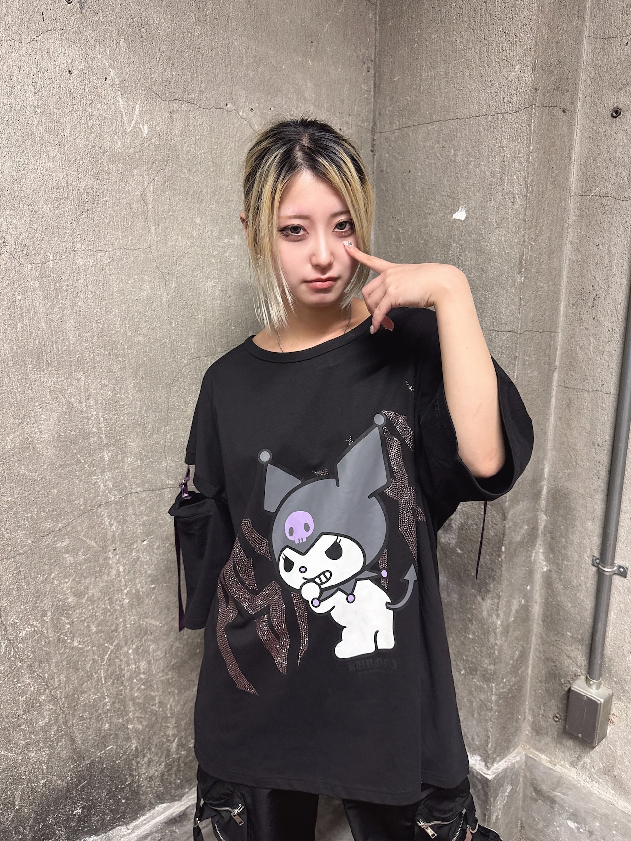 クロミ×PSYNYXXコラボオーバーサイズTシャツ 地雷 サブカル サンリオ