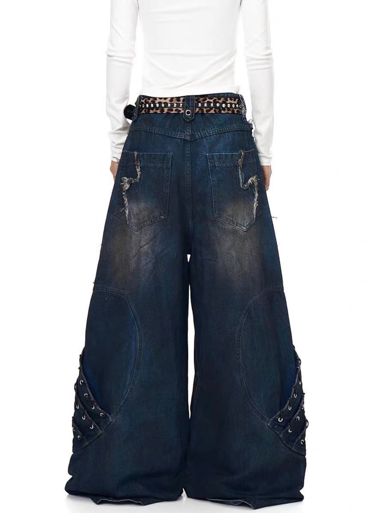 BARCON レースアップワイドパンツ グランジ ストリート