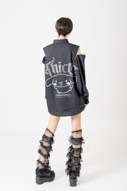 シナモン×THICC コラボ　ラインストーンロゴシャツ　サンリオ　天使界隈