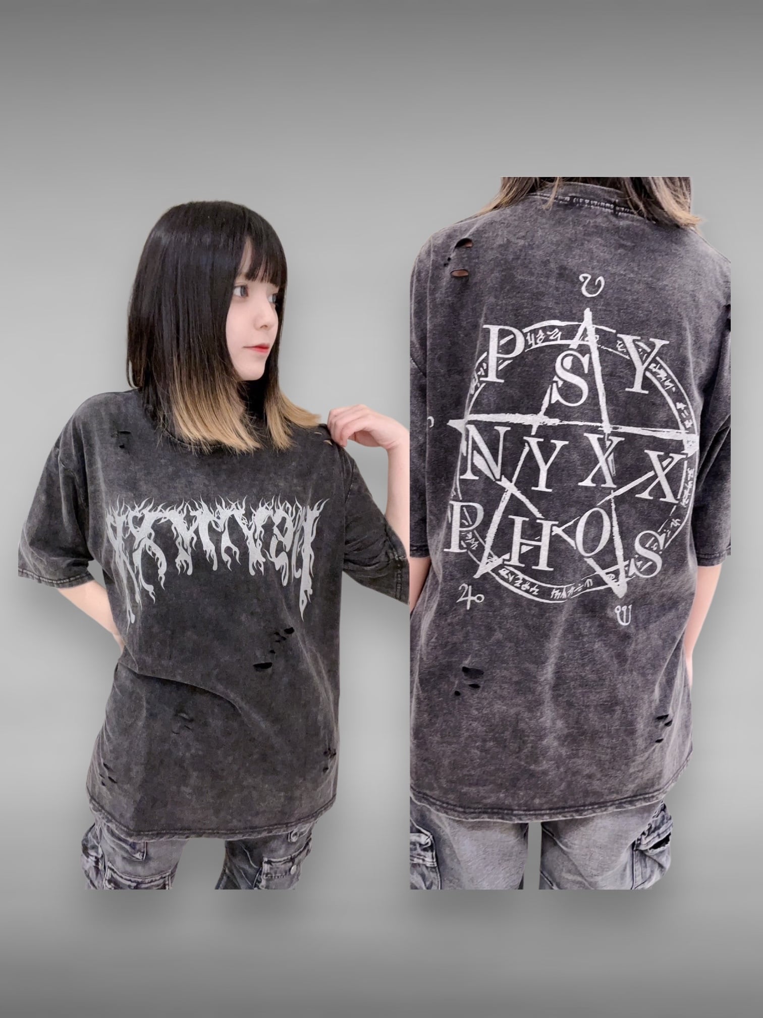 PSYNYXX ピグメントドロフォントTshirts