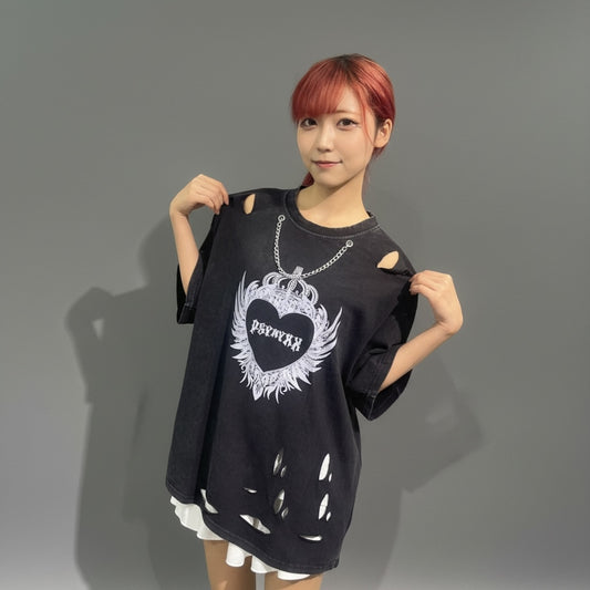 ハートウィングピグメントTシャツ