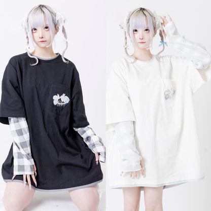 ぺろ×PSYNYXX コラボアームTEE WHITE BLACK