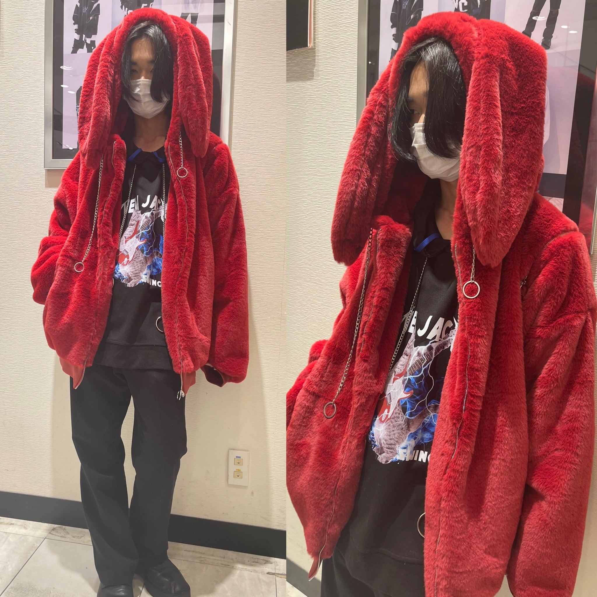 期間限定PSYNYXX ウサ耳ファーブルゾン