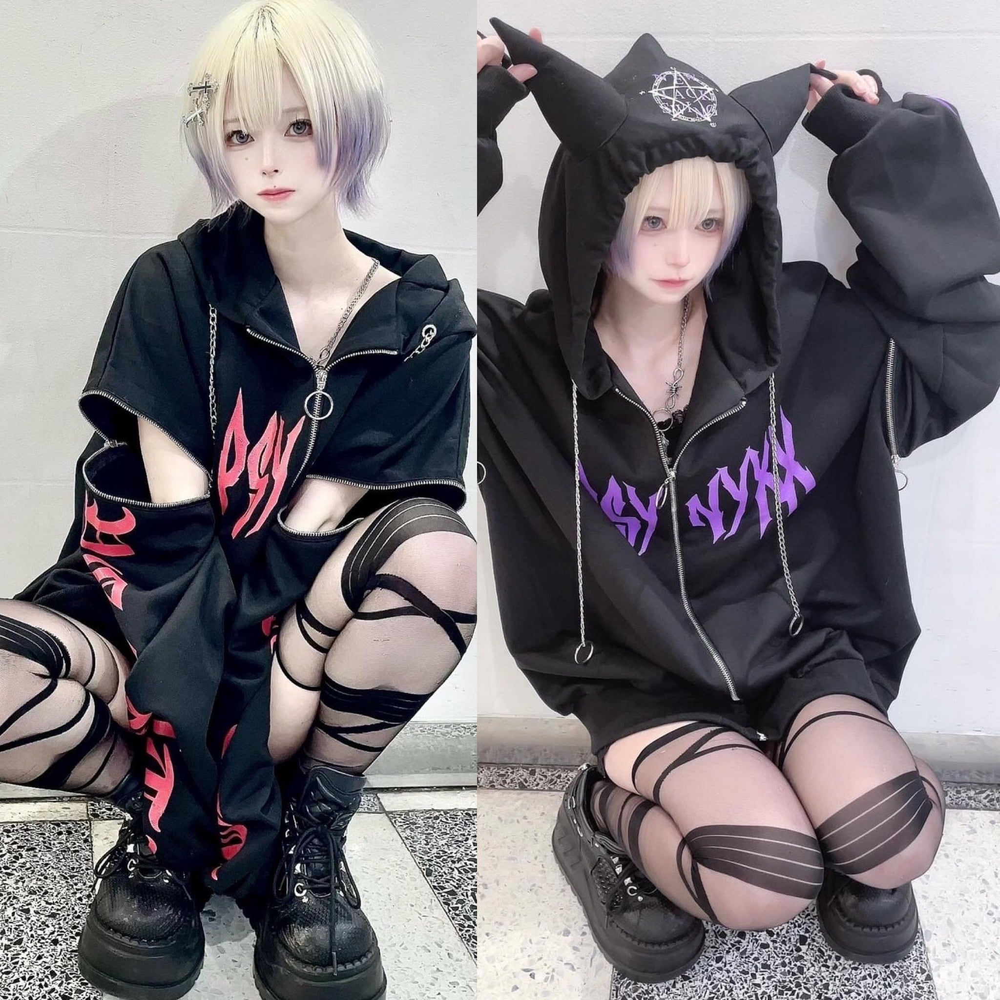 PSYNYXX デビルホーン魔法陣パーカー