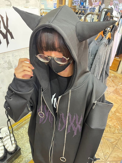 PSYNYXXツノラインストーンパーカー